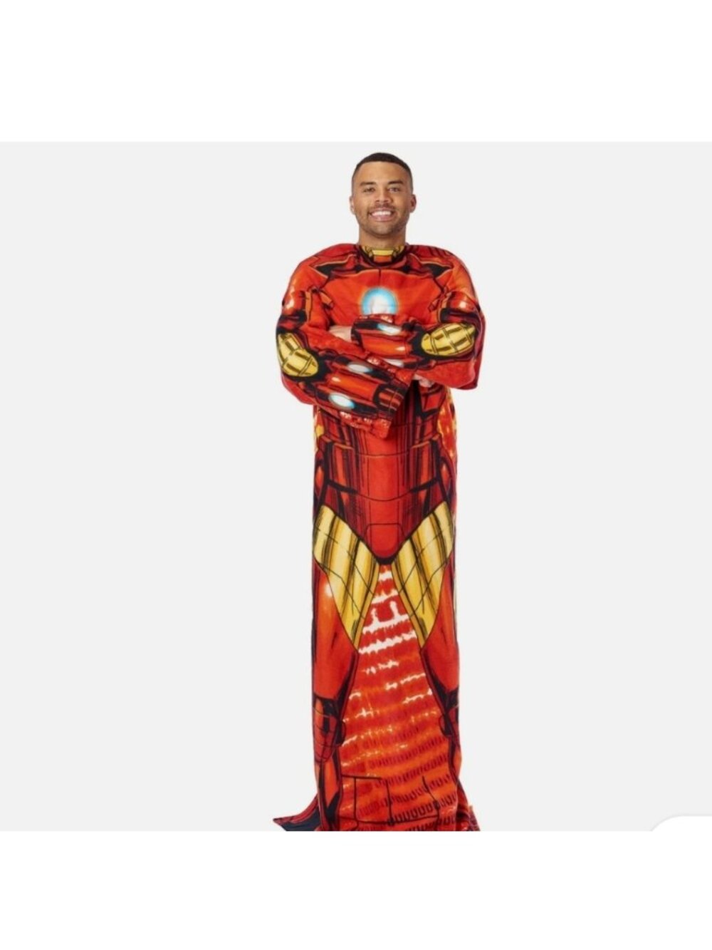 Marvel Avengers Iron Man Throw Adult Silk Touch Blanket with Sleeves 48" x 71" - Picture 10 of 12